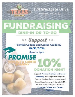 PROMISE Texas Roadhouse Fundraiser flyer